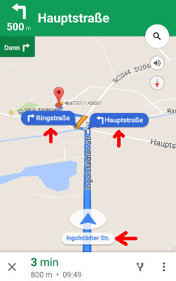 Google Maps Navigation: Jetzt auch mit Richtungsangaben in der dargestellten Route