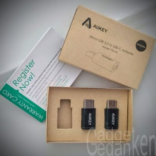 AUKEY USB C Adapter auf Micro USB 2.0, Model CB-A2 In der Packung befanden sich 3 Stück; einer wurde bereits entnommen