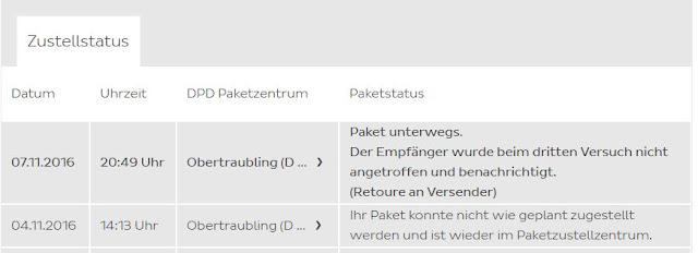 DPD finaler Status: Paket geht zurück an den Versender