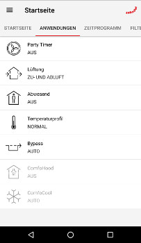 ComfoConrtol - Anwendungen