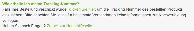Screenshot: Wie erhalte ich meine Trackingnummer