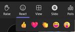 MS Teams - Besprechung: Reaktionen